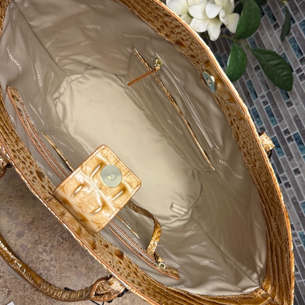 NWT Brahmin Jeanne Honey Brown tote purse - Picture 7 of 7